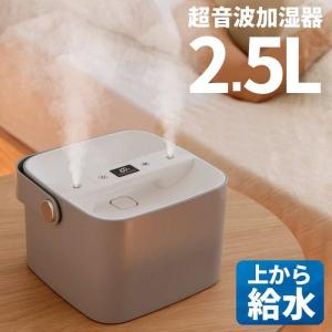 加湿器 コードレス バッテリー内蔵 超音波加湿器 上部給水 容量2.5L ダブルノズル 卓上 オフィス コンパクト 小型 ウィルス 感染 予防｜fkd-shop