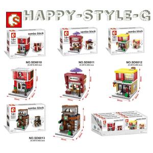 ブロック互換 レゴ 互換品 レゴミニモジュール式 ファストフードショップ4個セット レゴブロック LEGO 誕生日 プレゼント｜fkd-shop