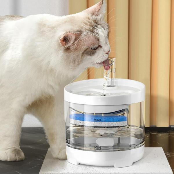 ペット給水器 猫 自動給水器 水飲み器 猫/小型犬用 循環式給水器 2L超静音 蛇口式 給水器 ダブ...