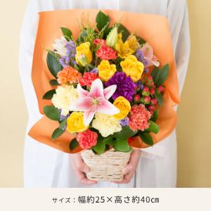 秋限定アレンジ 秋の月アレンジ バラとユリの秋...の詳細画像3