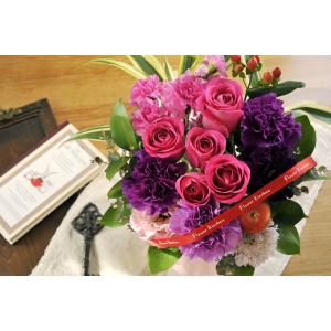 バラとムーンダストのアレンジ 花 フラワーギフ...の詳細画像2