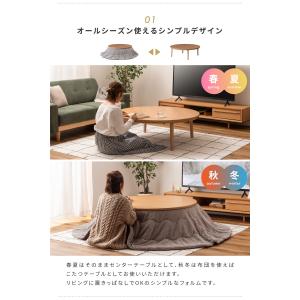 こたつテーブル 直径110cm フラットヒータ...の詳細画像2