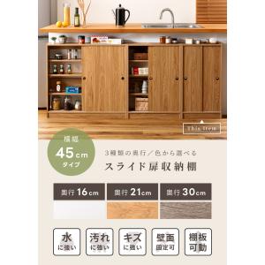 カウンター下収納 可動棚 幅45cm 奥行選べ...の詳細画像1