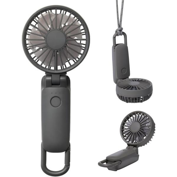 リズム ハンディファン 2025 小型 携帯扇風機 ダークグレー 9ZF040RH82 大風量 静音...