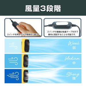車 扇風機 熱中症対策グッズ usb 車載扇風...の詳細画像5
