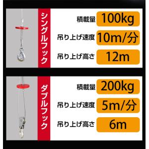 電動ウインチ 100V リモコン 電動ホイスト...の詳細画像1