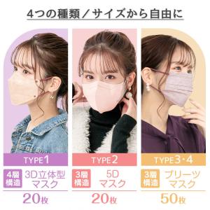 マスク 不織布 カラー 50枚 20枚 5D ...の詳細画像1