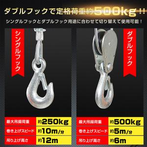 電動ホイスト 100v 500kg リモコン付...の詳細画像2