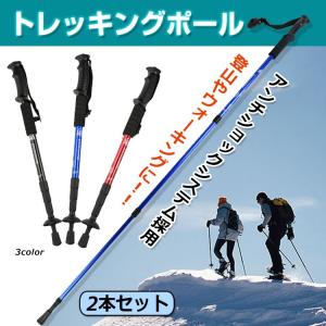 トレッキングポール 2本セット 折りたたみ ラバーキャップ付き