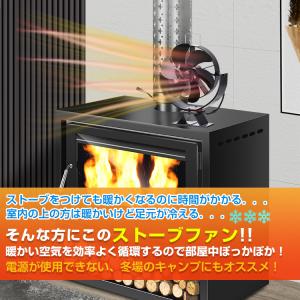 ストーブファン 暖炉 自動 薪ストーブ 温度計...の詳細画像1