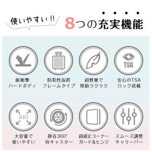 スーツケース M 4泊〜7泊 軽量 小型 45...の詳細画像2