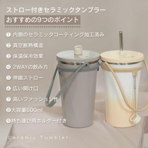 タンブラー ストロー付き 蓋付き 水筒 大容量...の詳細画像1