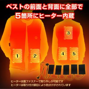 電熱ベスト ヒーターベスト ヒートベスト 加熱...の詳細画像3