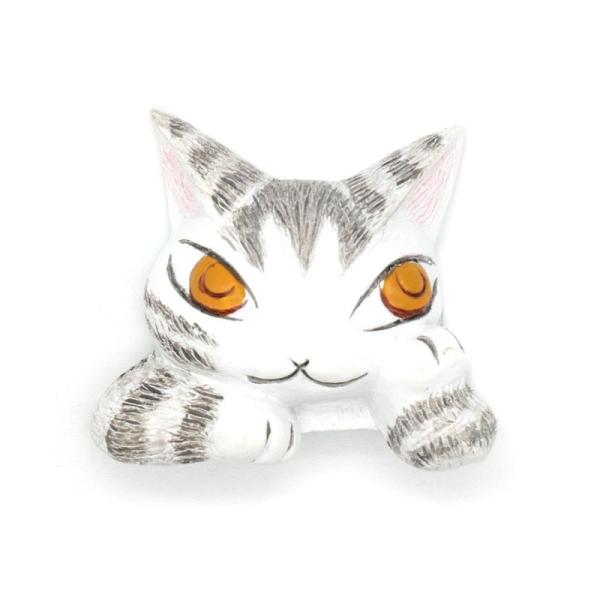 猫のダヤン レリーフマグネット　片ほおづえ