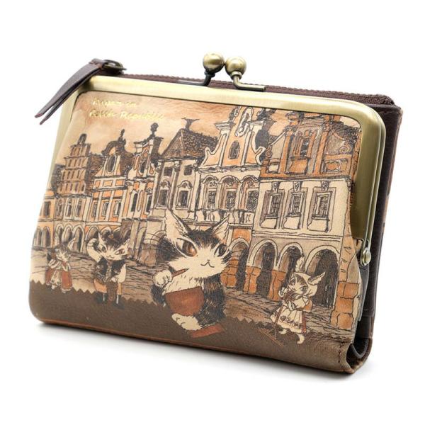 猫のダヤン チェコラージュがま2つ折り財布