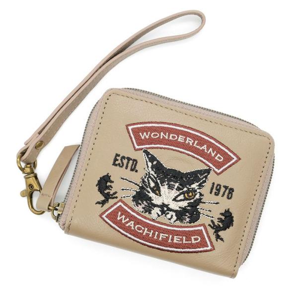 猫のダヤン レザー刺繍ミニパース