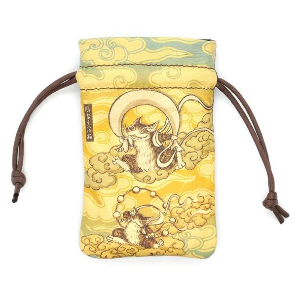猫のダヤン 風神雷神福革巾着