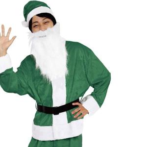 クリスマスコスプレ/衣装 〔GREEN VELVET〕 メンズグリーンサンタ 『Mens Santa costume』 〔イベント パーティー〕の商品画像