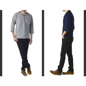 七分袖 カットソー メンズ 7分袖 Tシャツ ...の詳細画像2