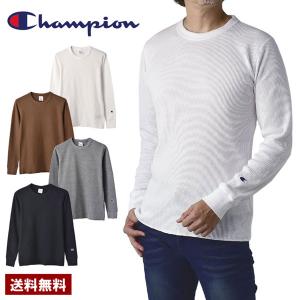 Champion チャンピオン ロングスリーブTシャツ メンズ ロンT 長袖 Tシャツ ワッフル サーマル トップス カットソー C3-Q405 A8O