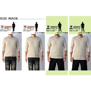 Tシャツ メンズ 七分袖 7分 Vネック トッ...の詳細画像3