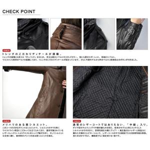 コート レザーコート ラムレザー メンズ トレ...の詳細画像2