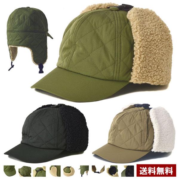 冬用防寒帽子 中綿入りキルトキャップ メンズ 耳当て付き帽子 暖かい イヤーボア CAP Z1G セ...