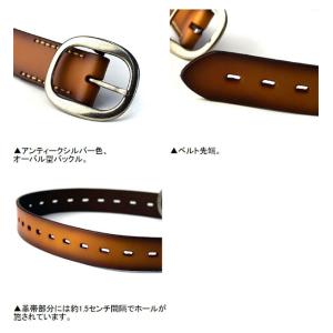 ベルト メンズ レザーベルト バックルオーバル...の詳細画像2