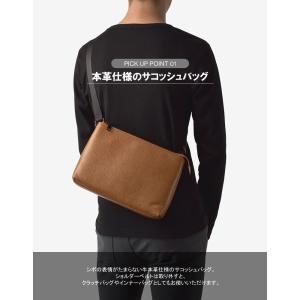 レザー サコッシュ バッグ メンズ 本革 牛革...の詳細画像2