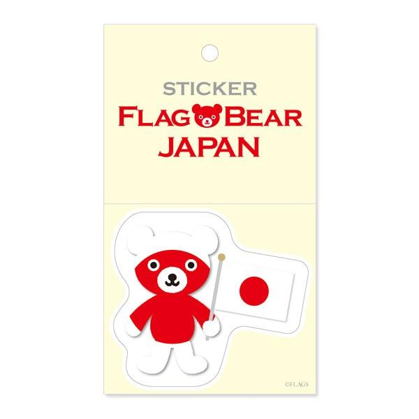 FLAG BEAR STICKER＜JAPAN＞ 国旗ステッカー大（L） 日本 ムーングラフィックス...