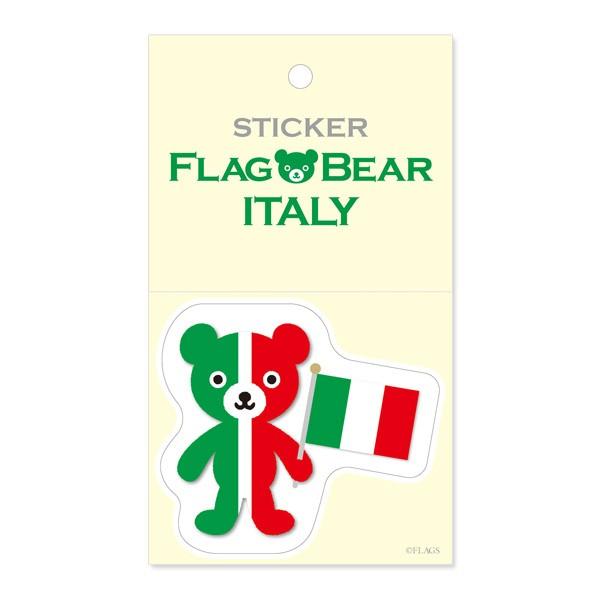 FLAG BEAR STICKER＜ITALY＞ 国旗ステッカー大（L） イタリア ムーングラフィッ...