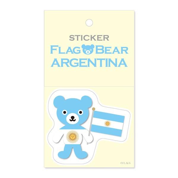 FLAG BEAR STICKER＜ARGENTINA＞ 国旗ステッカー大（L） アルゼンチン ムー...