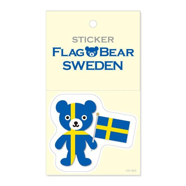 FLAG BEAR STICKER＜SWEDEN＞ 国旗ステッカー大（L） スウェーデン ムーングラ...