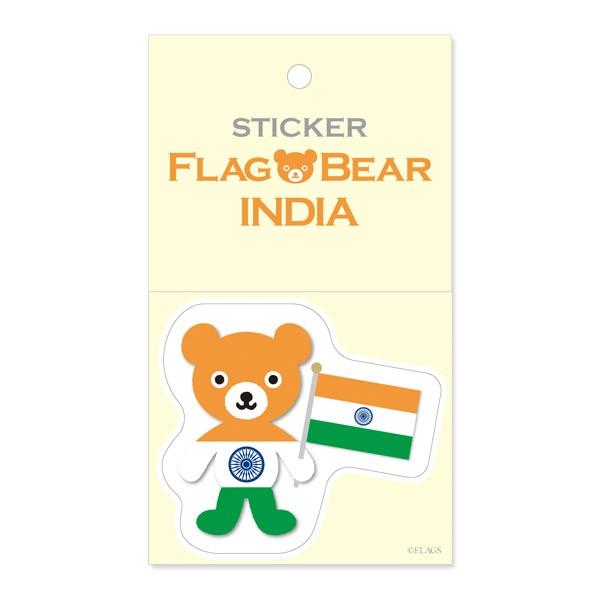 FLAG BEAR STICKER＜INDIA＞ 国旗ステッカー大（L） インド ムーングラフィック...