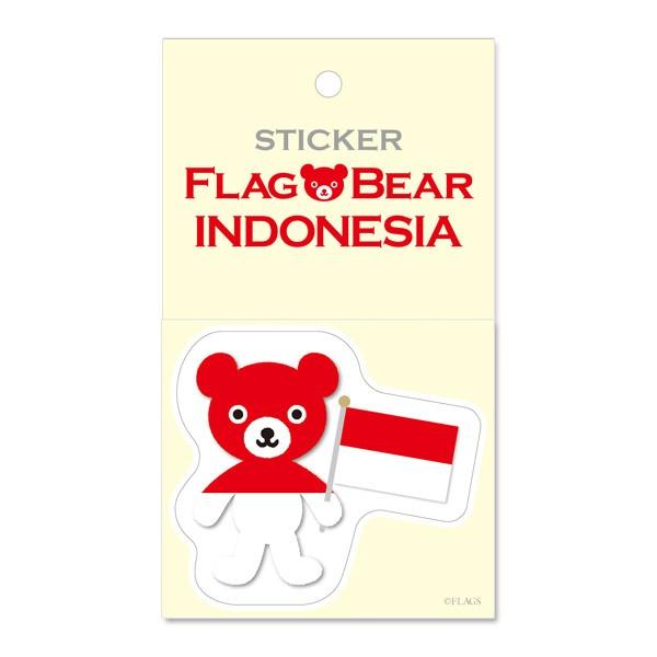 FLAG BEAR STICKER＜INDONESIA＞ 国旗ステッカー大（L） インドネシア ムー...