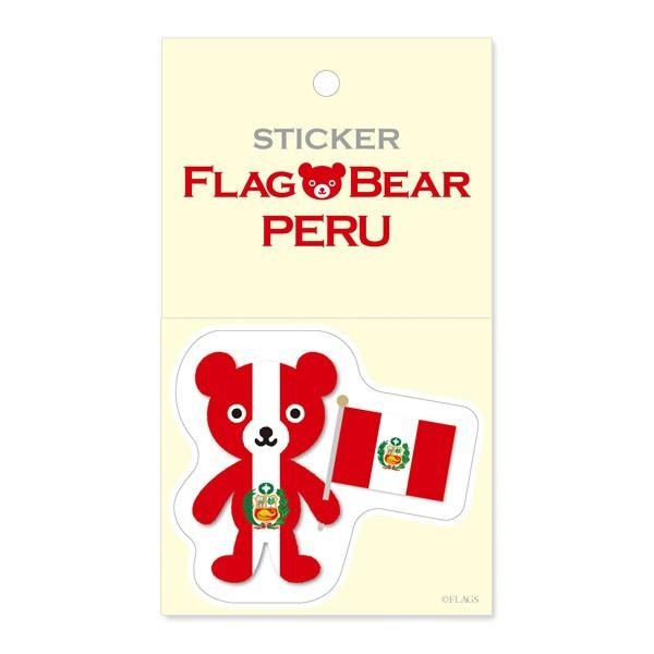 FLAG BEAR STICKER＜PERU＞ 国旗ステッカー大（L） ペルー ムーングラフィックス...