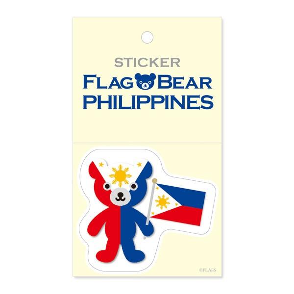 FLAG BEAR STICKER＜PHILIPPINES＞ 国旗ステッカー大（L） フィリピン ム...