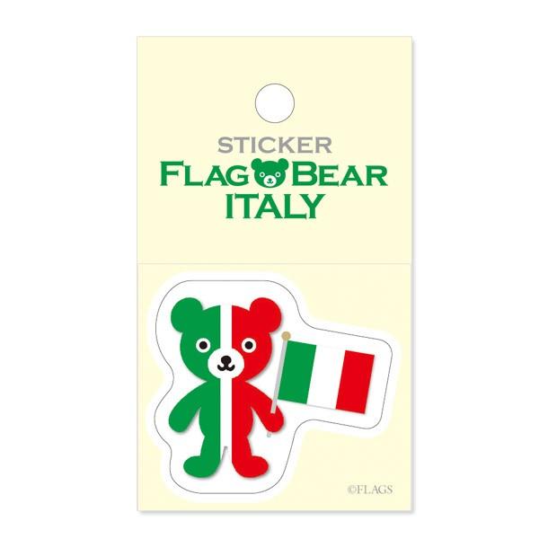 FLAG BEAR STICKER＜ITALY＞ 国旗ステッカー小（S） イタリア ムーングラフィッ...