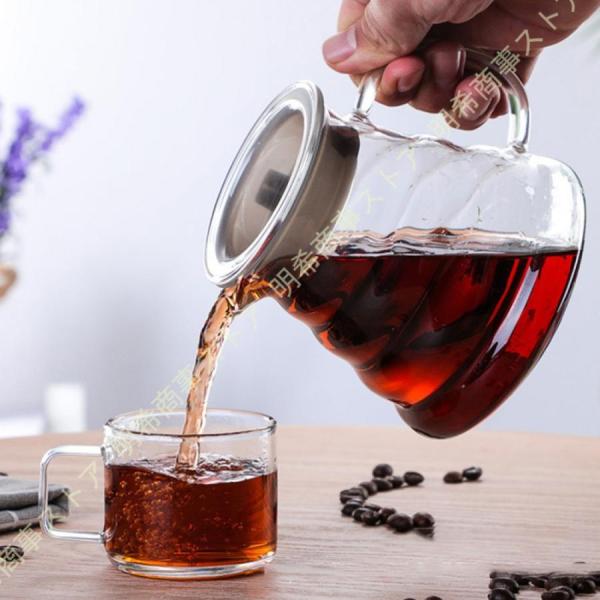 耐熱コーヒーデカンタ 割れない ガラス 可愛い ティーポット 水差し コーヒードリッパー 耐熱 キッ...