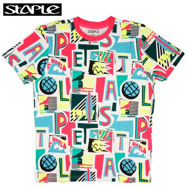 STAPLE/ステイプル Tシャツ 半袖/LETTERS AOP TEE 2105C6540/全面プ...