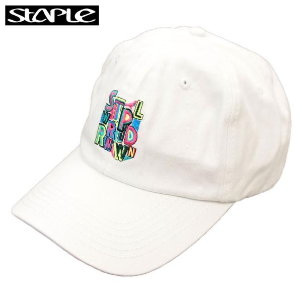 STAPLE/ステイプル 6パネル キャップ/LETTERS DAD CAP/刺繍 ネオン ロゴ ス...