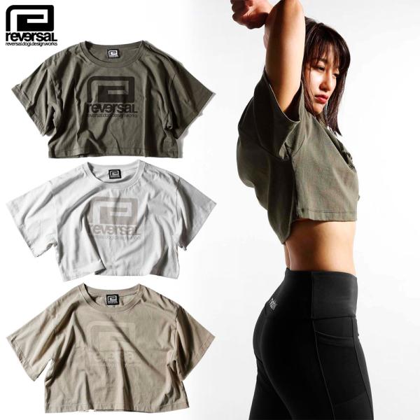 reversal/リバーサル レディース クロップド Tシャツ 半袖/BIG MARK CROPPE...