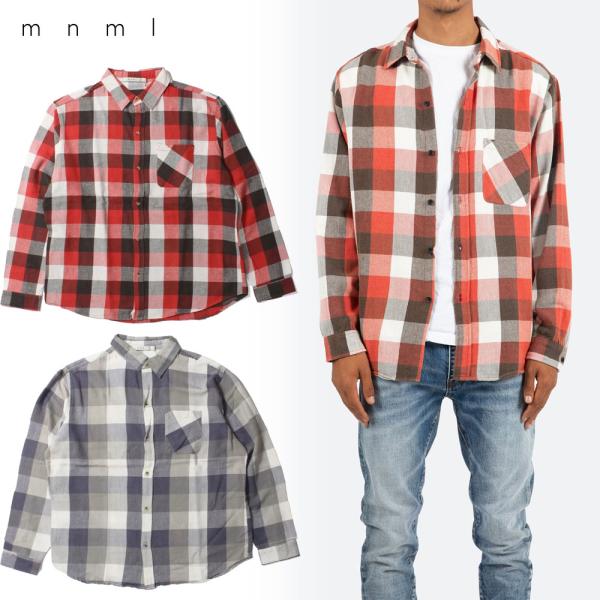 mnml/ミニマル｜チェック ネルシャツ/Vintage Flannel Drop Shoulder...