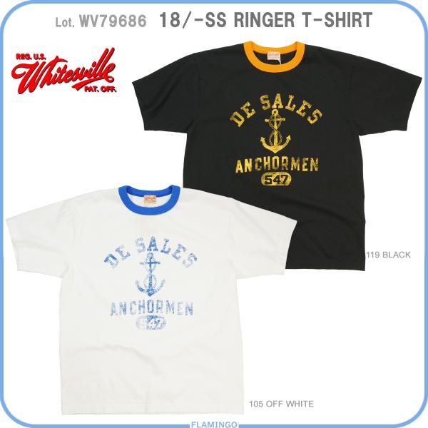 ホワイツビル Whitesville WV79686 フロッキープリント リンガーTシャツ