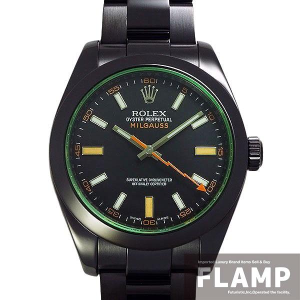 ROLEX ミルガウス 116400GV V番 DLCコーティングカスタム メンズ 腕時計【中古】 ...