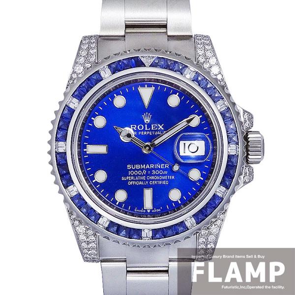 ROLEX ロレックス サブマリーナデイト 116610LN アフターサファイア＆ダイヤモンドセッテ...