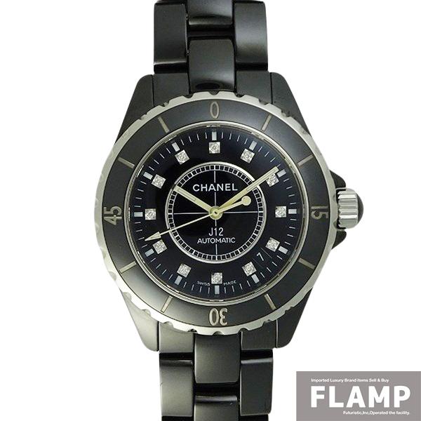 CHANEL シャネル J12 H1626 ブラックセラミック 38mm 12Pダイヤモンド メンズ...