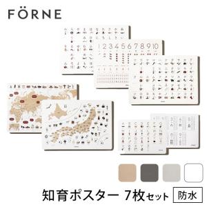 知育ポスター 7枚セット 数字 文字 地図 ABC 掛け算）FORNE｜flanerBaby