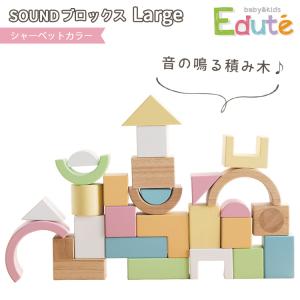 特典♪シール付 SOUNDブロックス Large シャーベットカラー 28ピース 音のなる積み木