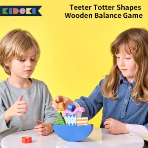 KIDOKI ティータートッターシェイプウッデンバランスゲーム ウッデン バランスゲーム 積み木 ウッドブロック 知育玩具 ディテール